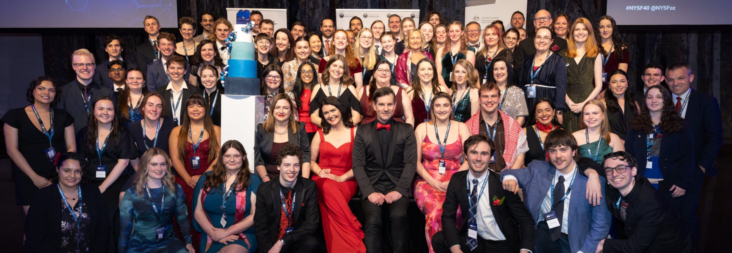 A group photo of all NYSF Alumni in attendance at the 40th Anniversary Gala.